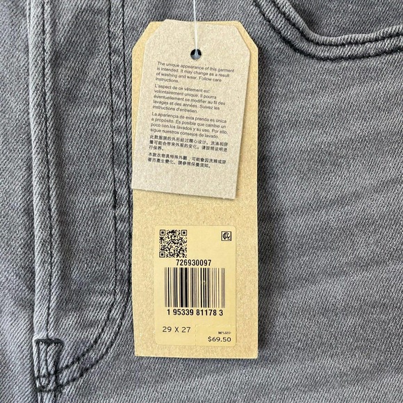 Levi's Ribcage Straight Ankle Womens 29x27 Light Wash Gray Denim High Rise New - Picture 4 of 11